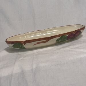 Vintage FRANCISCAN APPLE 10" Relish Dish California Back Stamp- Hairline Cracks.